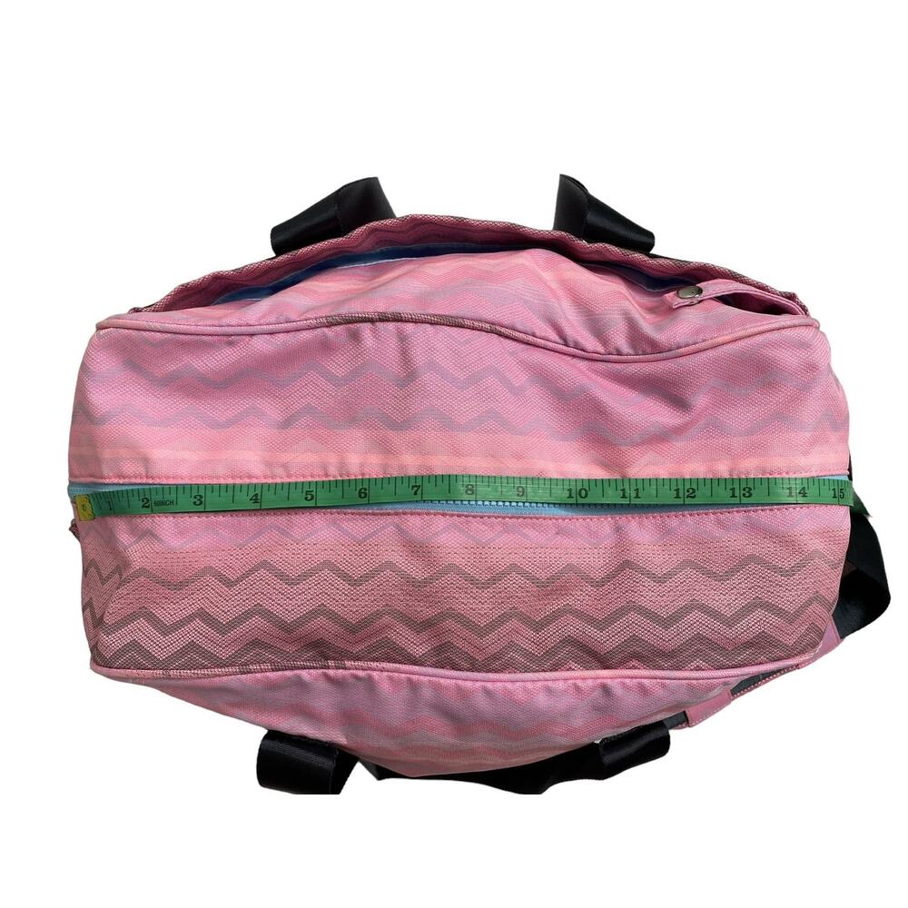 IVIVVA Lululemon In The Game Duffle Gym Bag in Pink Chevron Gymnastics Tennis - Picture 10 of 14